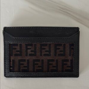 Fendi Black and Brown Card Holder